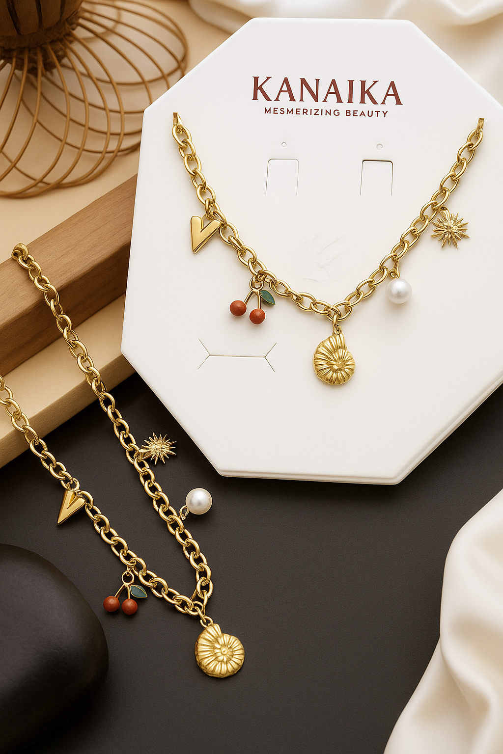 Kanaika Golden Charm Necklace – Mesmerizing Beauty in Every Detail ✨