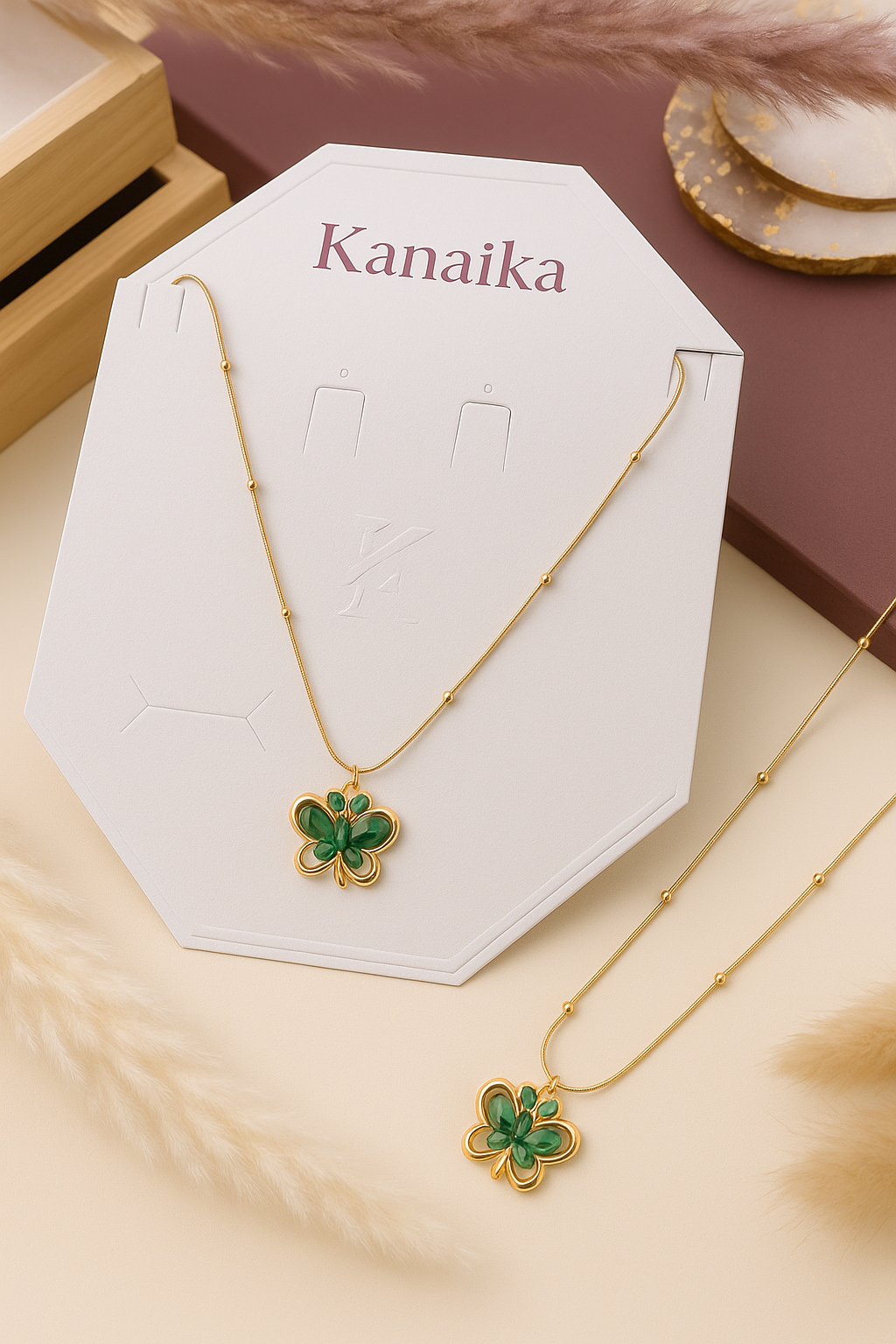 Kanaika Emerald Butterfly Necklace – Grace in Every Flutter 🦋✨