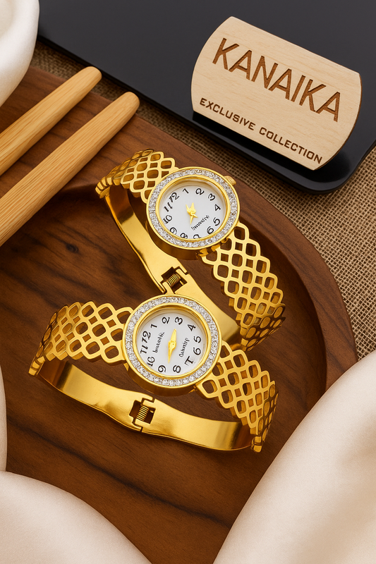 Kanaika Chic Lattice Bangle Watch 🌟✨