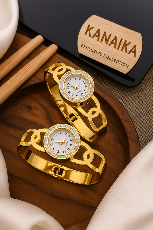 Kanaika Interlink Bangle Watch 🔗✨