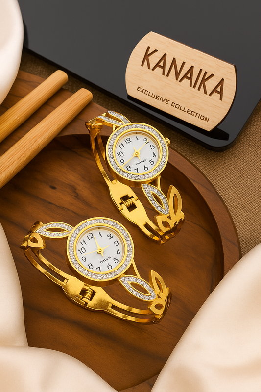Golden Blossom Diamond Watch 🌸✨