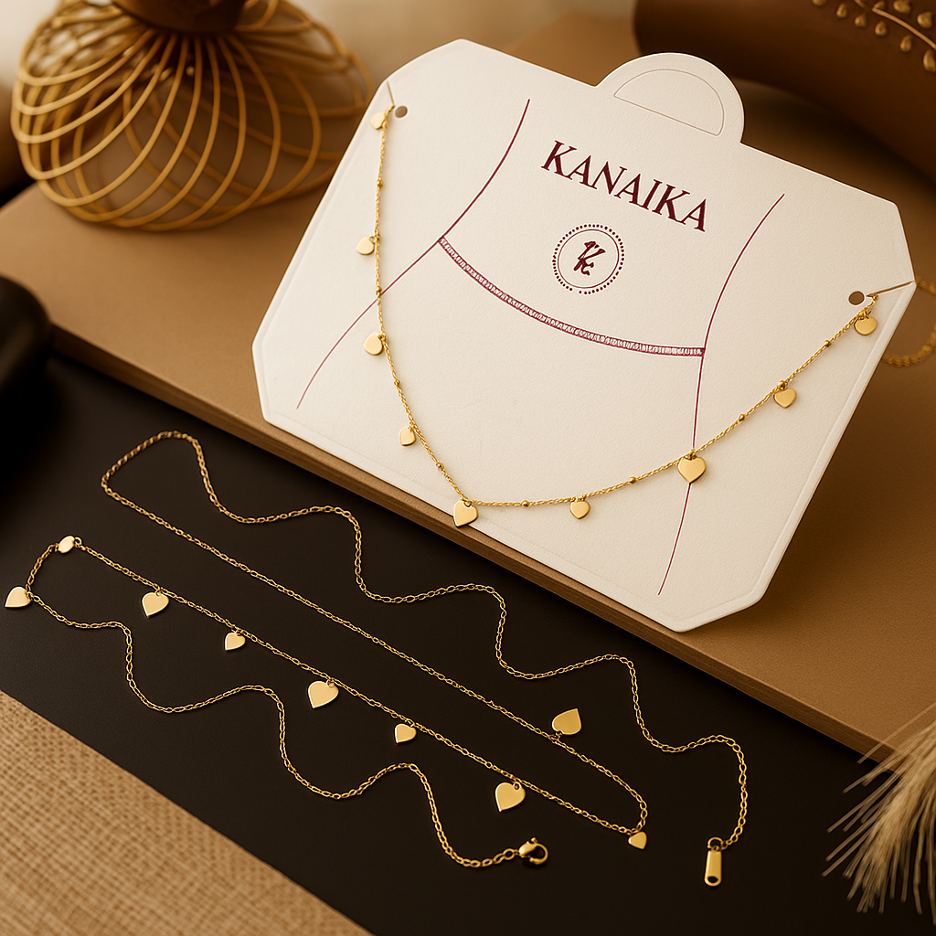 💖 Kanaika Golden Heart Charm Waist Chain – Cascade of Love & Luminous Grace! ✨