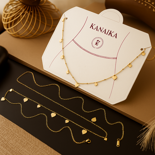 💖 Kanaika Golden Heart Charm Waist Chain – Cascade of Love & Luminous Grace! ✨