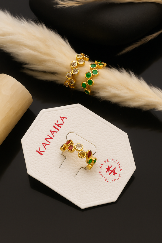 🌈 Kanaika "Jeweled Orbit" Multi-Stone Ring – A Dazzling Galaxy of Color! ✨