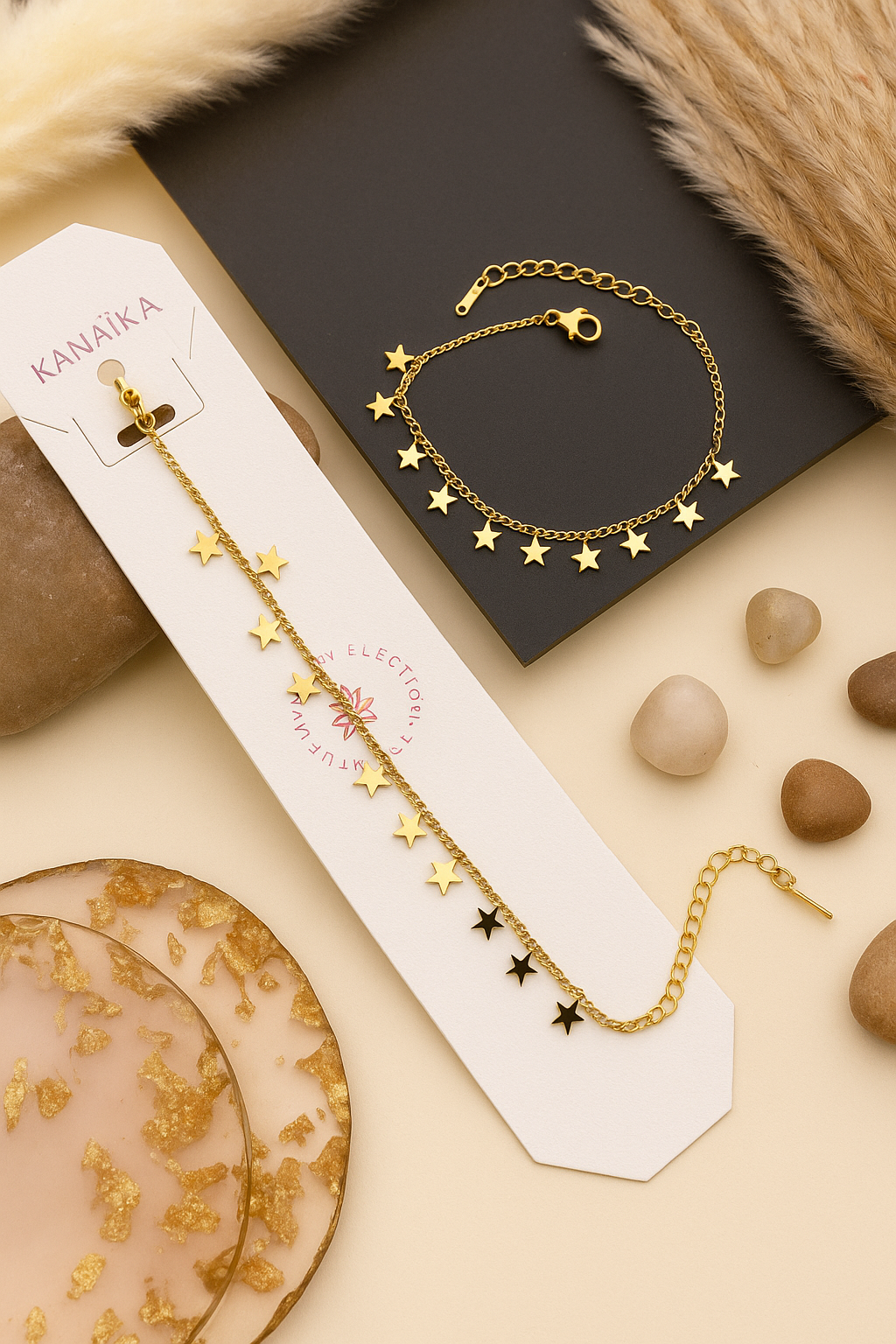 ✨ Kanaika "Celestial Starfall" Gold Charm Bracelet & Anklet – Wish Upon a Golden Star! ✨