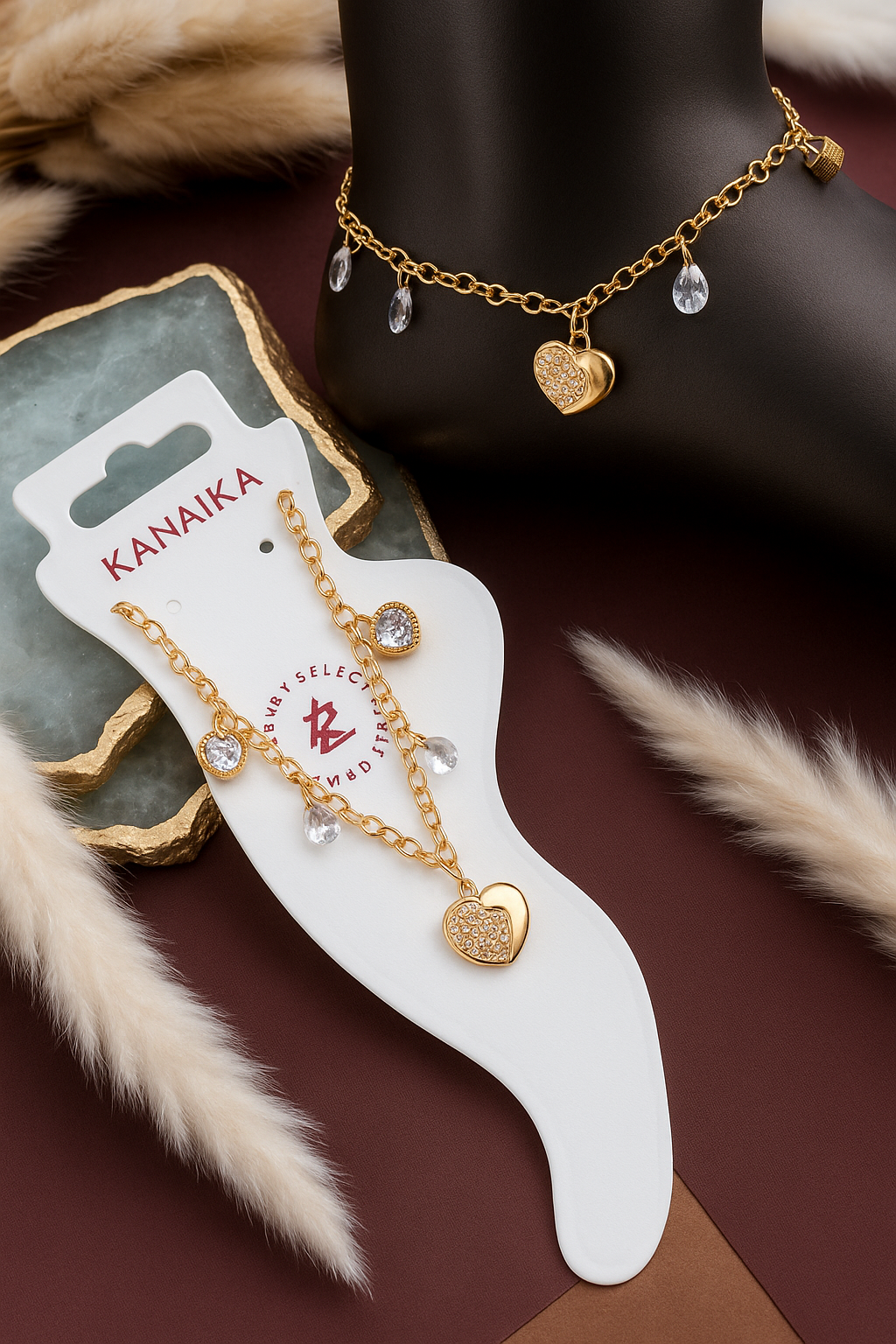 💫 Kanaika "Liquid Gold Duo" Layered Anklet Set – Sleek Shine, Effortless Glamour! ✨