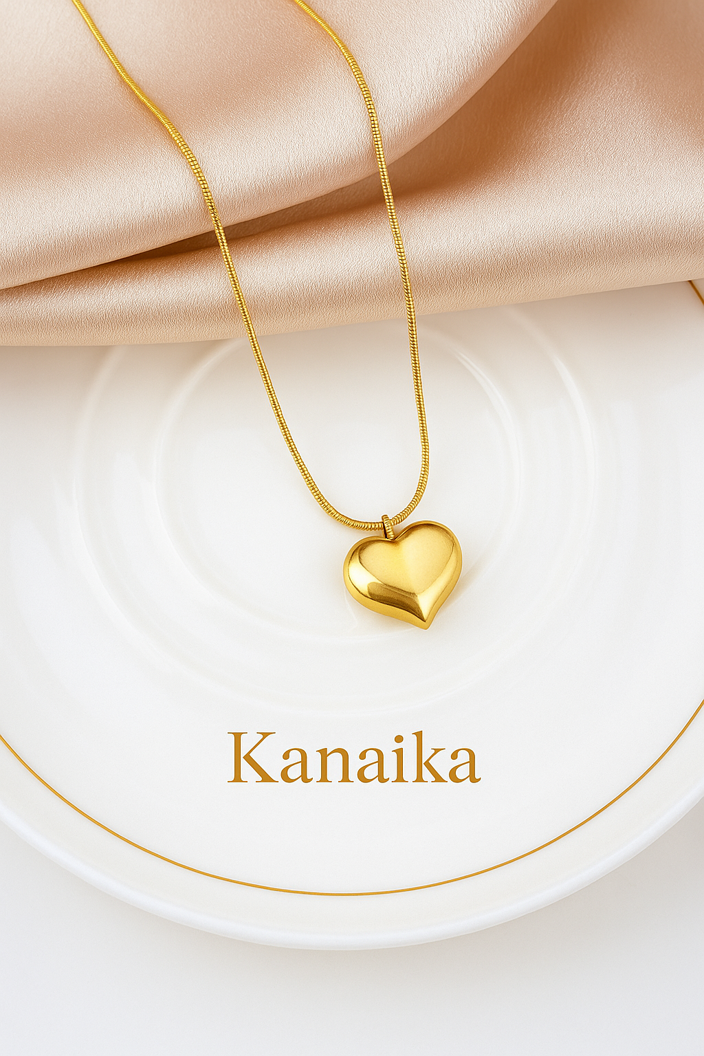 💛 KANAIKA "Timeless Love" Puffed Heart Pendant Necklace 💛