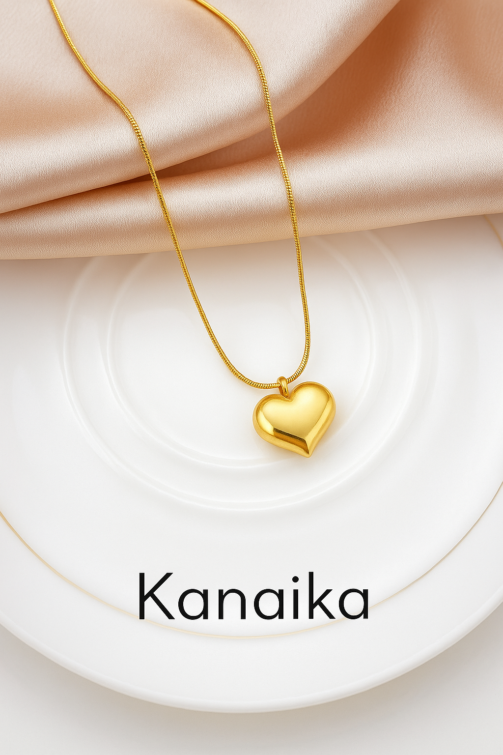 💛 KANAIKA "Timeless Love" Puffed Heart Pendant Necklace 💛