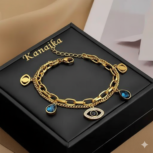 Silver Evil Eye Charm Bracelet 🧿✨